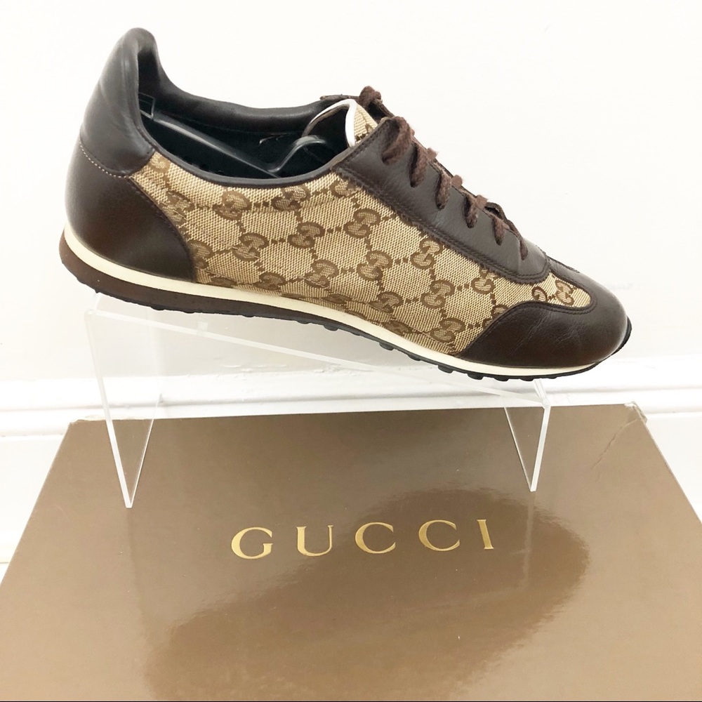 Mens Gucci Classic Sneakers GG Pattern Size 9 - Picture 3 of 8